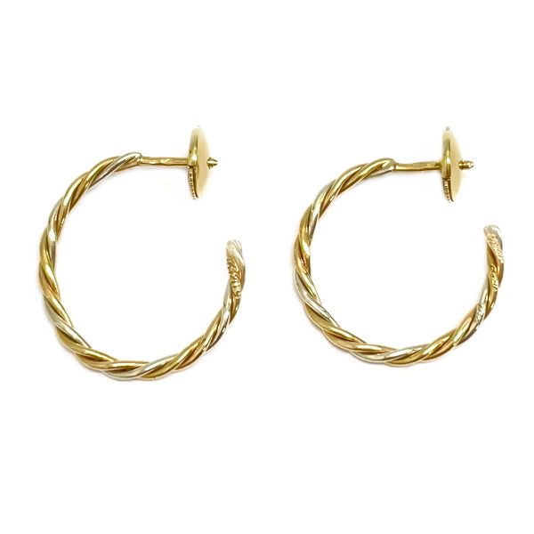 CARTIER Vintage Trinity Three Color Twist Hoop Earrings K18 Yellow Gold/K18 Pink Gold/K18 White Gold Women's [Used B] 20230710