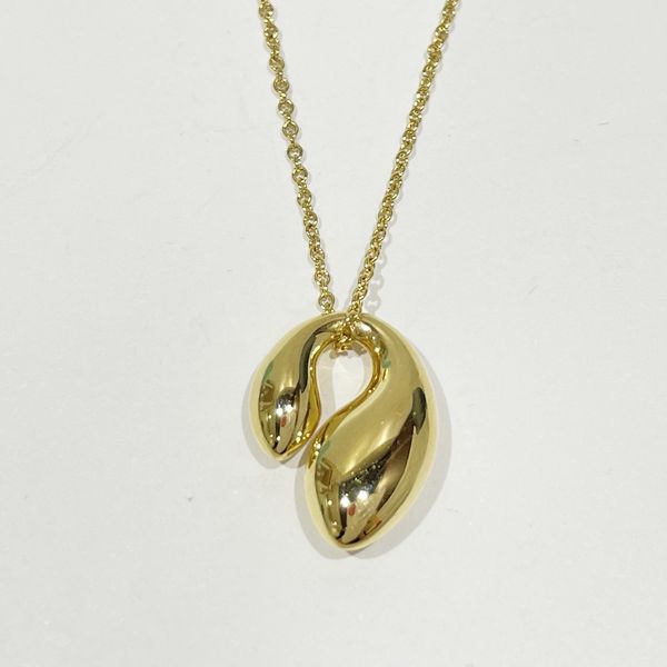 TIFFANY&amp;Co. Double Teardrop Necklace K18 Yellow Gold Women's [Used B] 20230905