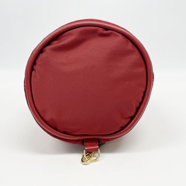 CELINE Vintage Circle Logo Drawstring Mini One Shoulder Women's Shoulder Bag Red [Used AB/Slightly Used] 20417714