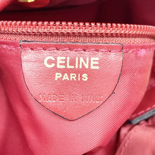 CELINE セリーヌ ヴィンテージ サークルロゴ 巾着 ミニ ワンショルダー レディース ショルダーバッグ レッド 【中古AB/使用感小】  20417714