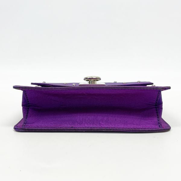 CELINE Vintage Rare Ring Hardware Bijou Mini Chain Women's Shoulder Bag Purple [Used B/Standard] 20417717