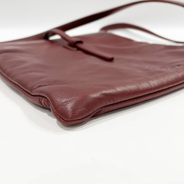 LOEWE Vintage Anagram Square Nappa Crossbody Ladies Shoulder Bag with Coin Case Bordeaux [Used B/Standard] 20417720