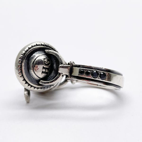 HYSTERIC GLAMOR Trigod Colored Stone Headphone Motif No. 10 Ring Silver 925 Men's [Used B] 20231102