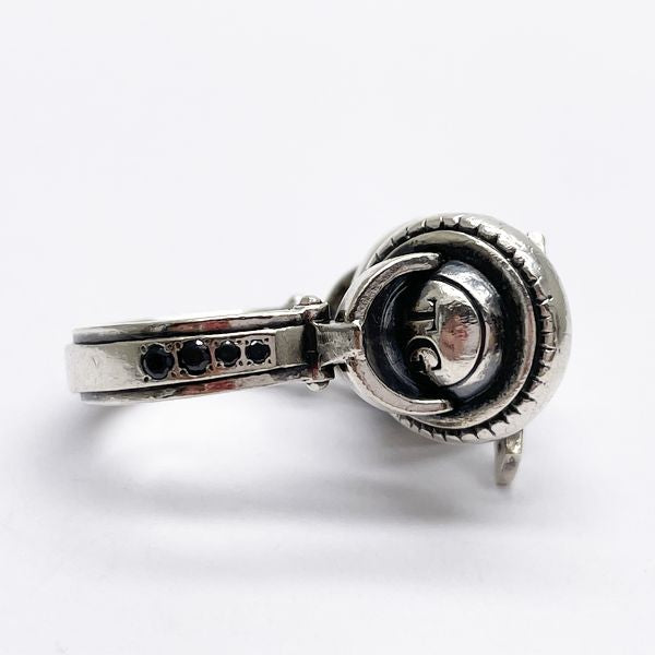 HYSTERIC GLAMOR Trigod Colored Stone Headphone Motif No. 10 Ring Silver 925 Men's [Used B] 20231102