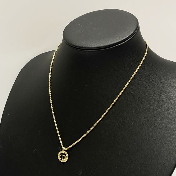 Christian Dior Vintage CD Logo Round Twist GP Women's Necklace Gold [Used AB/Slightly Used] 20417950
