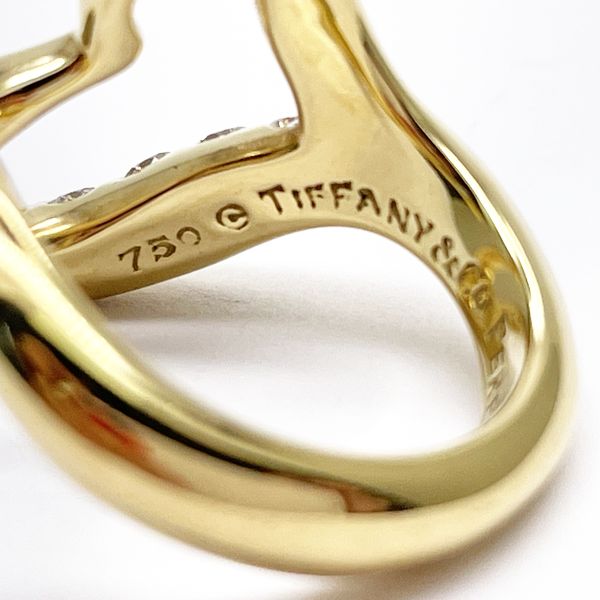 TIFFANY&amp;Co. Tiffany Open Heart 7P Diamond K18YG Women's Ring No. 9 [Used B/Standard] 20418886