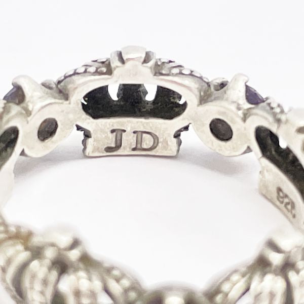 Justin Davis Crown Stone Silver 925 Women's Ring No. 7 [Used B 