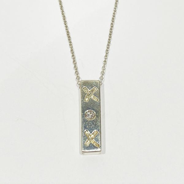 Tiffany and Co. Paloma Picasso Kiss X Diamond Pendant Necklace Gold  Platinum For Sale at 1stDibs | tiffany kiss necklace