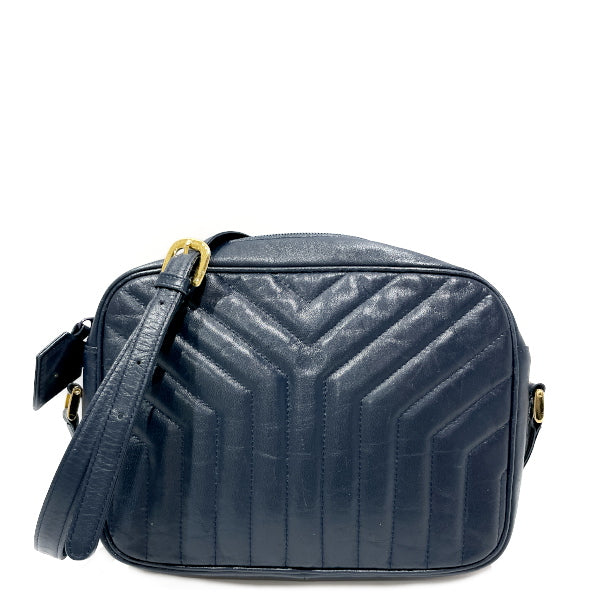 YVES SAINT LAURENT Yves Saint Laurent Vintage Y Stitch Crossbody Bag Women's Shoulder Bag Navy [Used B/Standard] 20419949