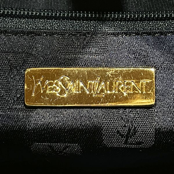 YVES SAINT LAURENT イヴ・サンローラン ヴィンテージ Yステッチ 斜め掛け レディース ショルダーバッグ ネイビー 【中古B/標準】 20419949