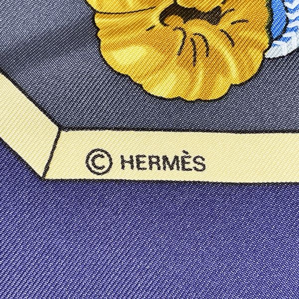 HERMES Rare Carre90 REVERIES JAPONAISES 仰慕日本刀盔日式女式围巾海军蓝【二手AB/轻微二手】20419962