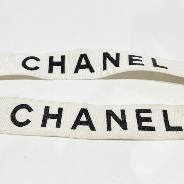 CHANEL Vintage Logo Here Mark Belt Women's Suspenders White x Black [Used B/Standard] 20419963