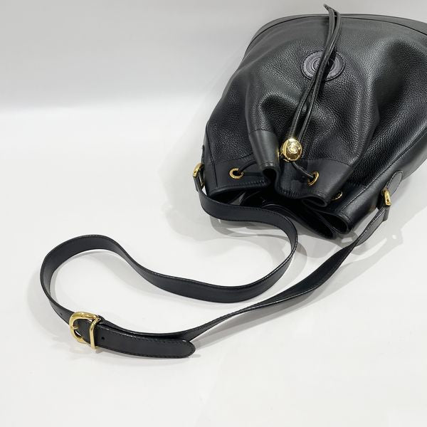 GUCCI Vintage Drawstring Bucket Type Logo Old Women's Shoulder Bag 001.116.0963 Black [Used B/Standard] 20419972