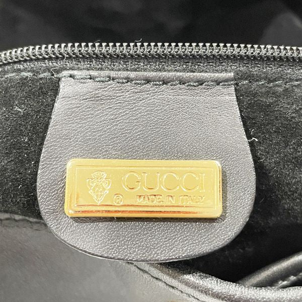 GUCCI グッチ ヴィンテージ 巾着 バケツ型 ロゴ オールド レディース ショルダーバッグ 001.116.0963 ブラック 【中古B/標準】 20419972