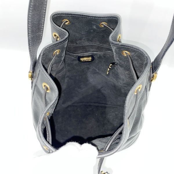 GUCCI Vintage Drawstring Bucket Type Logo Old Women's Shoulder Bag 001.116.0963 Black [Used B/Standard] 20419972