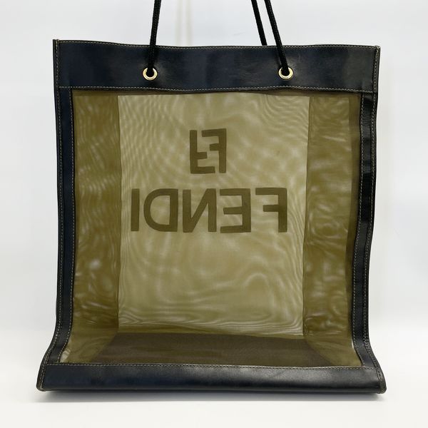 中古B/標準】FENDI フェンディ ヴィンテージ FFロゴ メッシュ 紐