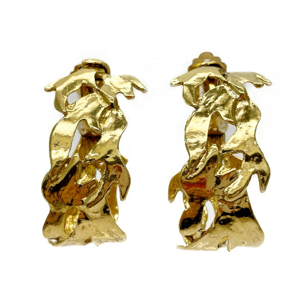 YVES SAINT LAURENT Yves Saint Laurent Vintage Leaf Motif GP Women's Earrings Gold [Used AB/Slightly Used] 20419977
