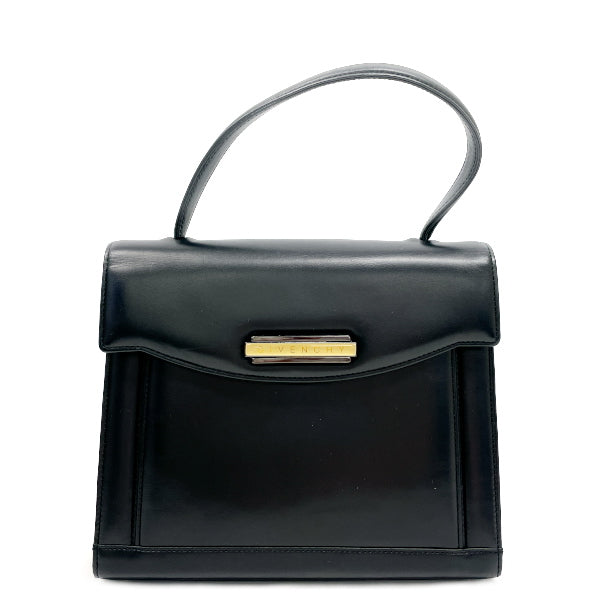 GIVENCHY Logo Plate Top Handle Vintage Handbag Leather Women's [Used B] 20230809