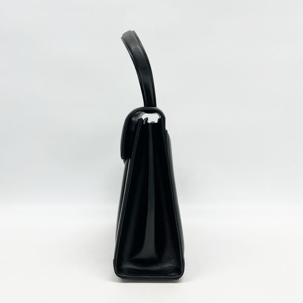 【極美品】GIVENCHY フォーマル ハンドバッグ 黒 ロゴプレートハンドル高さ約19cm
