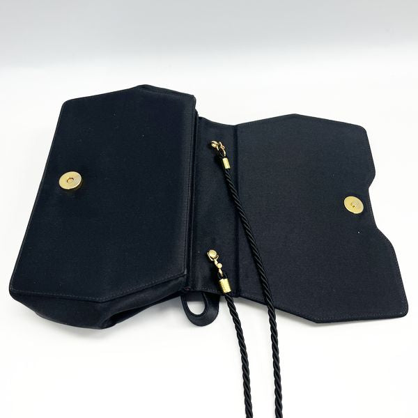 FENDI 复古稀有彩石金属配件绳编织女式单肩包黑色 [二手 B/标准] 20420203