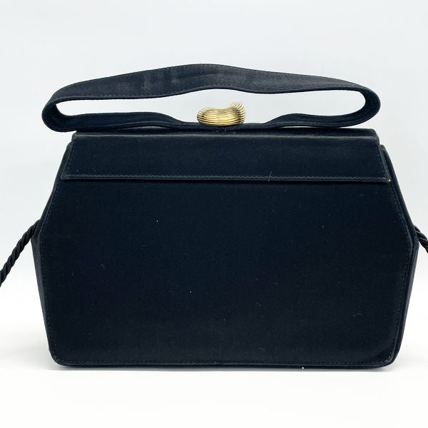 FENDI Vintage Rare Colored Stone Metal Fittings String Braided Women's Shoulder Bag Black [Used B/Standard] 20420203