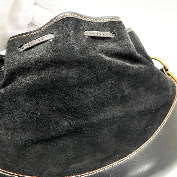 LOEWE Vintage Anagram Drawstring Women's Shoulder Bag Black [Used B/Standard] 20420214