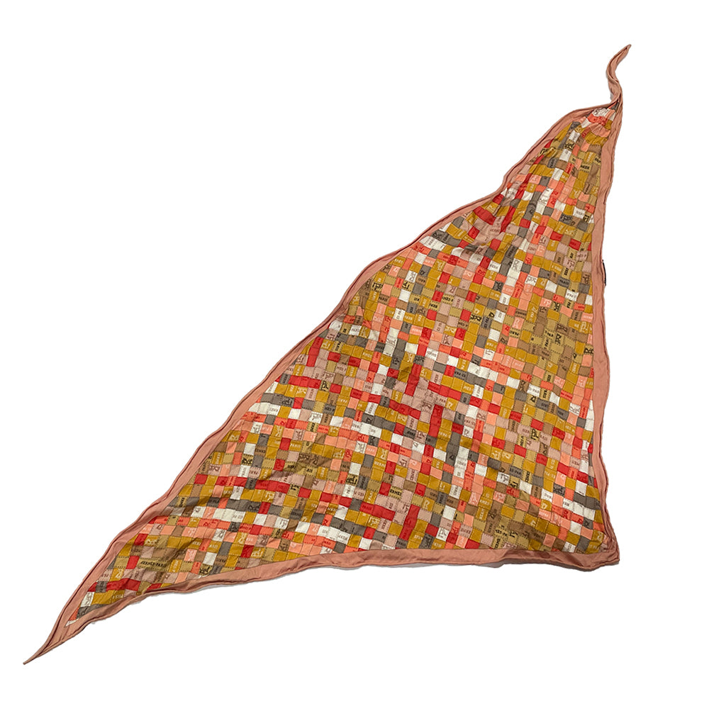 HERMES Carre Pointe BOLDUC AU CARRE Bolduc pattern triangle women's scarf [Used B/Standard] 20420233