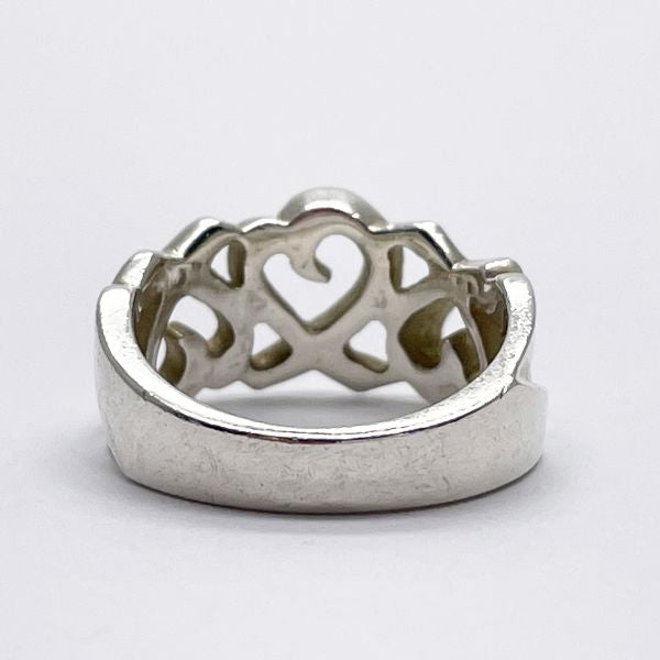 TIFFANY &amp; Co. Triple Loving Heart No. 8 Ring Silver 925 Women's [Used B] 20230802