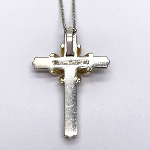 TIFFANY&amp;Co. Signature Cross Necklace Silver 925/K18 Yellow Gold Unisex [Used B] 20230808