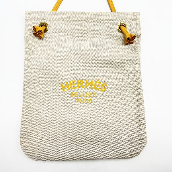Hermes Aline PM Shoulder Bag Canvas Leather Natural Yellow Free Shipping