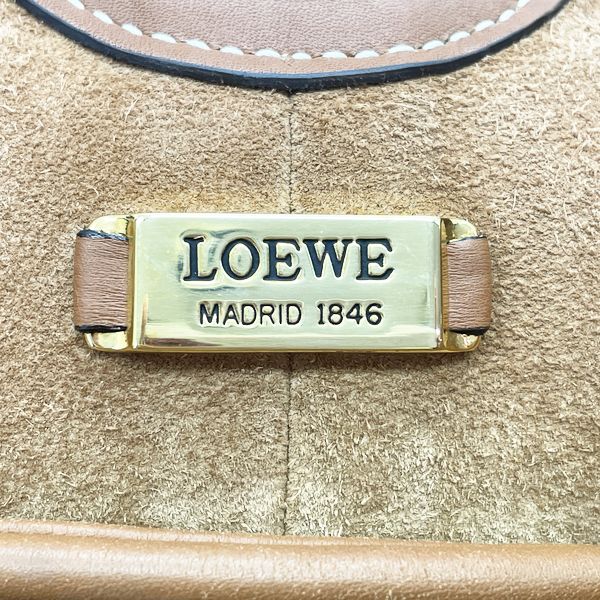 LOEWE 复古 Anton 徽标 Anagram 带小袋单肩女式单肩包棕色 [二手 B/标准] 20421440