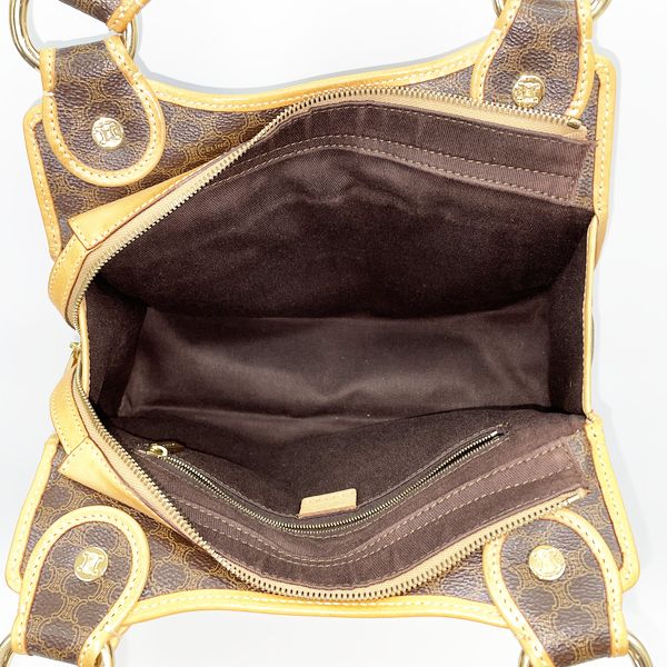 CELINE Vintage Macadam Triomphe Shoulder Bag Women's Shoulder Bag Brown [Used B/Standard] 20421454