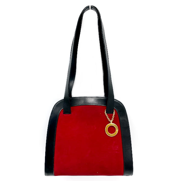 CELINE Circle Logo Charm Shoulder Bag Bicolor Vintage Shoulder Bag Suede/Leather Women's [Used B] 20230809