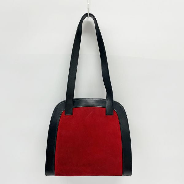 CELINE Circle Logo Charm Shoulder Bag Bicolor Vintage Shoulder Bag Suede/Leather Women's [Used B] 20230809