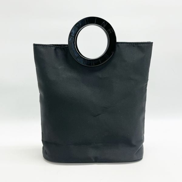 CELINE Vintage Circle Logo Plastic Handle Mini Handbag Black [Used B/Standard] 20421461