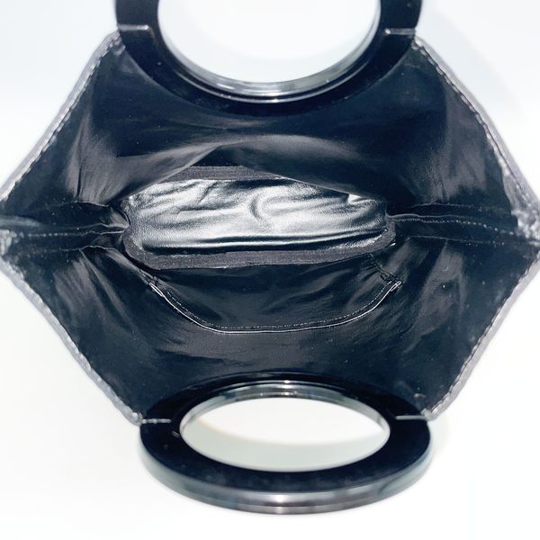 CELINE Vintage Circle Logo Plastic Handle Mini Handbag Black [Used B/Standard] 20421461