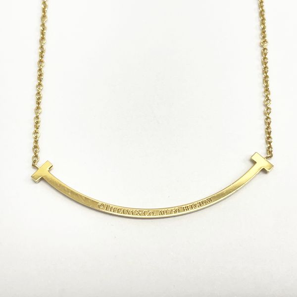 TIFFANY&amp;Co. T Smile Small Diamond Necklace K18 Yellow Gold Women's [Used AB] 20230727