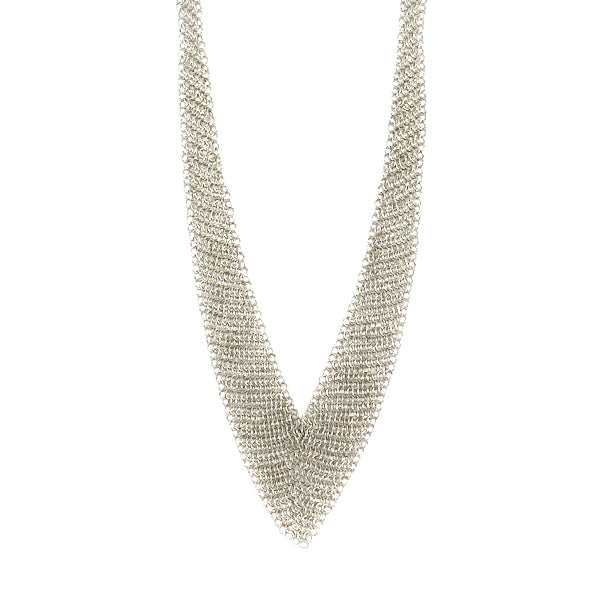 TIFFANY&amp;Co. Elsa Peretti Mesh Scarf Necklace Silver 925 Women's [Used B] 20230808