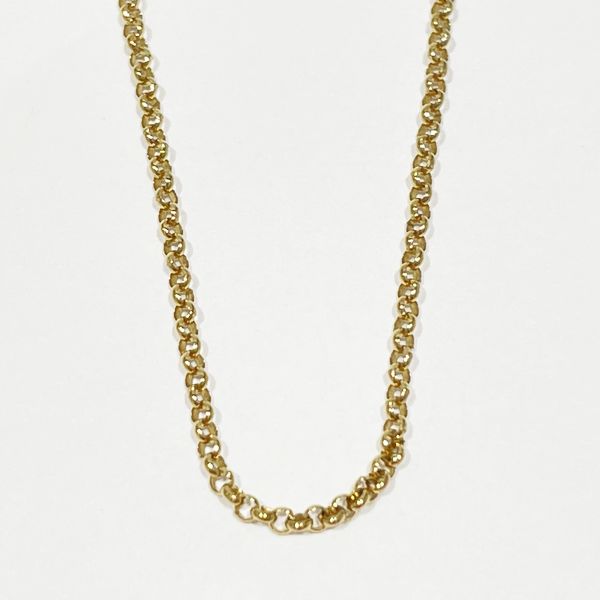 CELINE Logo Plate Red Bean Chain K18YG Women's Necklace Gold [Used AB/Slightly Used] 20421563