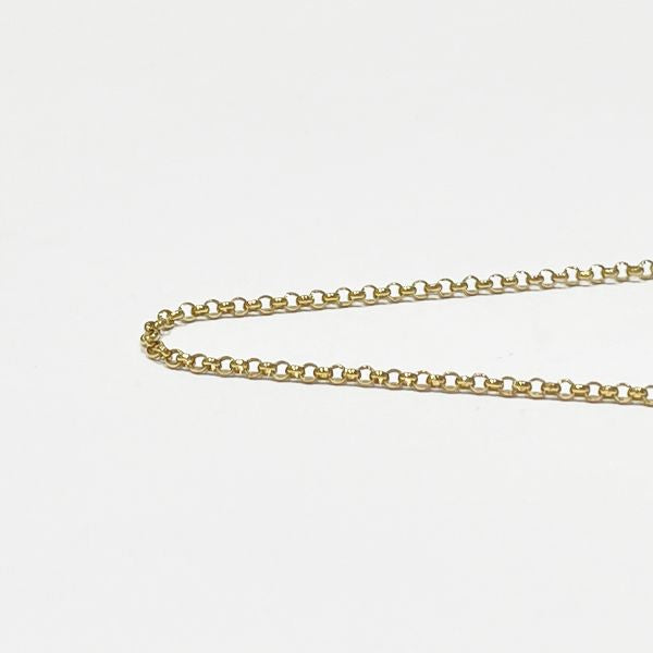 CELINE Logo Plate Red Bean Chain K18YG Women's Necklace Gold [Used AB/Slightly Used] 20421563