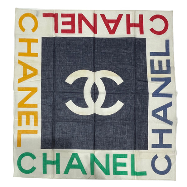 CHANEL Coco Mark Logo Colorful Women's Scarf [Used B/Standard] 20421595