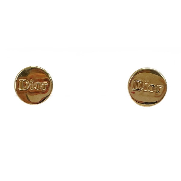 Christian Dior Vintage Logo Round GP Women's Earrings Gold [Used AB/Slightly Used] 20421606