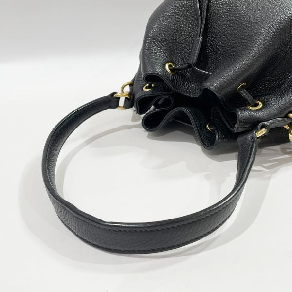 PRADA 2019SS Drawstring Vitello Dino Bucket Crossbody 2WAY 1BE018 Shoulder Bag Leather Women's [Used B] 20230818
