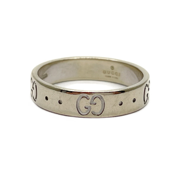 GUCCI Icon No. 9.5 Ring K18 White Gold Women's [Used B] 20230802