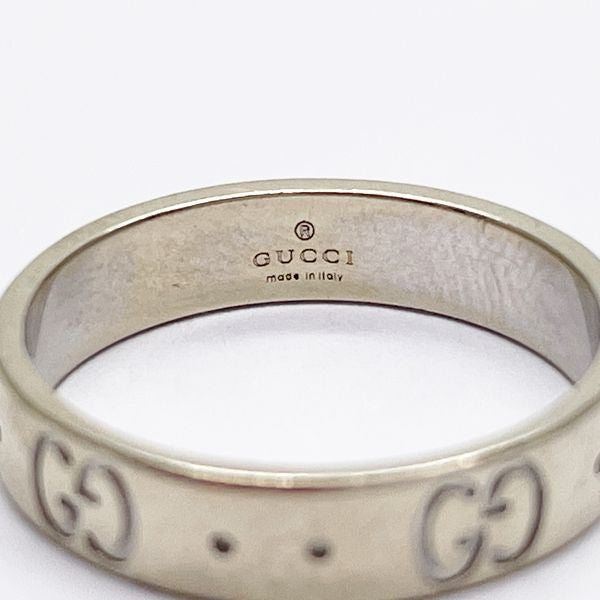 GUCCI Icon No. 9.5 Ring K18 White Gold Women's [Used B] 20230802