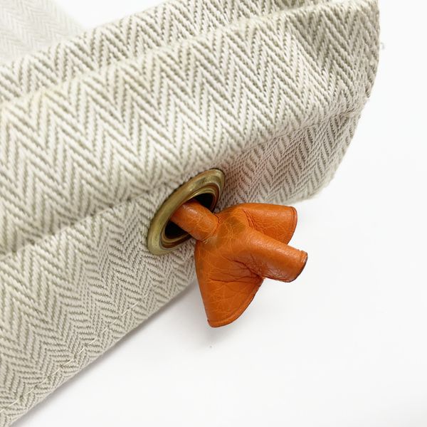 HERMES Vintage Aline PM Canvas Logo Shoulder Bag Women's Shoulder Bag Natural x Orange [Used B/Standard] 20422307