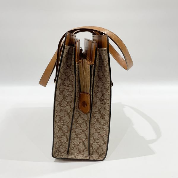 CELINE Vintage Macadam Triomphe Shoulder Bag Women's Shoulder Bag Beige x Brown [Used B/Standard] 20422313