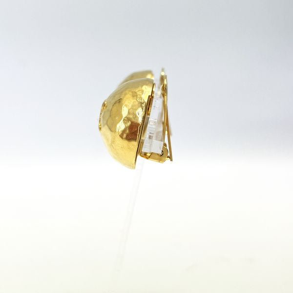 CELINE Vintage Macadam Triomphe Round GP Women's Earrings Gold [Used AB/Slightly Used] 20422314