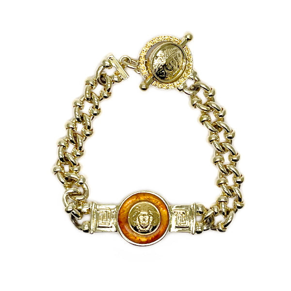 Gianni Versace Medusa Stone Toggle Bracelet GP Unisex [Used AB] 20230808