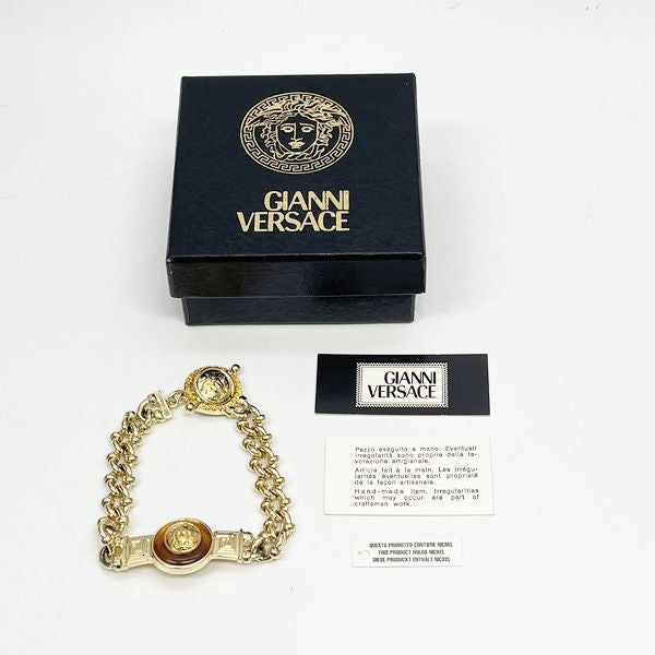 Gianni Versace Medusa Stone Toggle Bracelet GP Unisex [Used AB] 20230808
